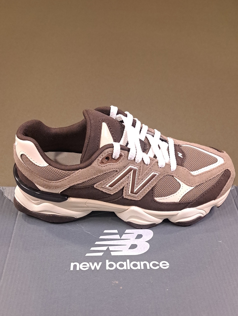 New Balance 9060 Lace Sneaker - Color: Brown/White - Size: Kids 6.5